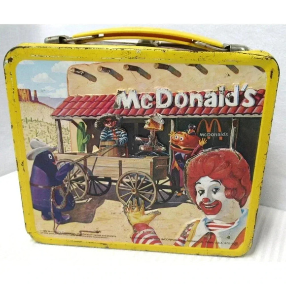 Vintage 1982 McDonald's Ronald McDonald Sheriff Cactus Canyon Metal Lunchbox - Picture 3 of 7